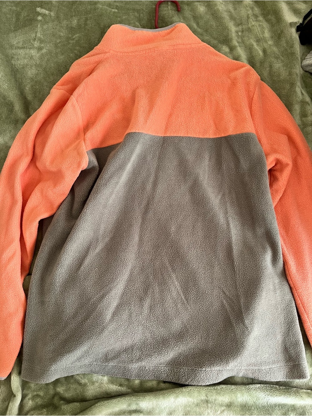 Simply Southern Coral and Gray fleece Pullover - Picture 2 of 4